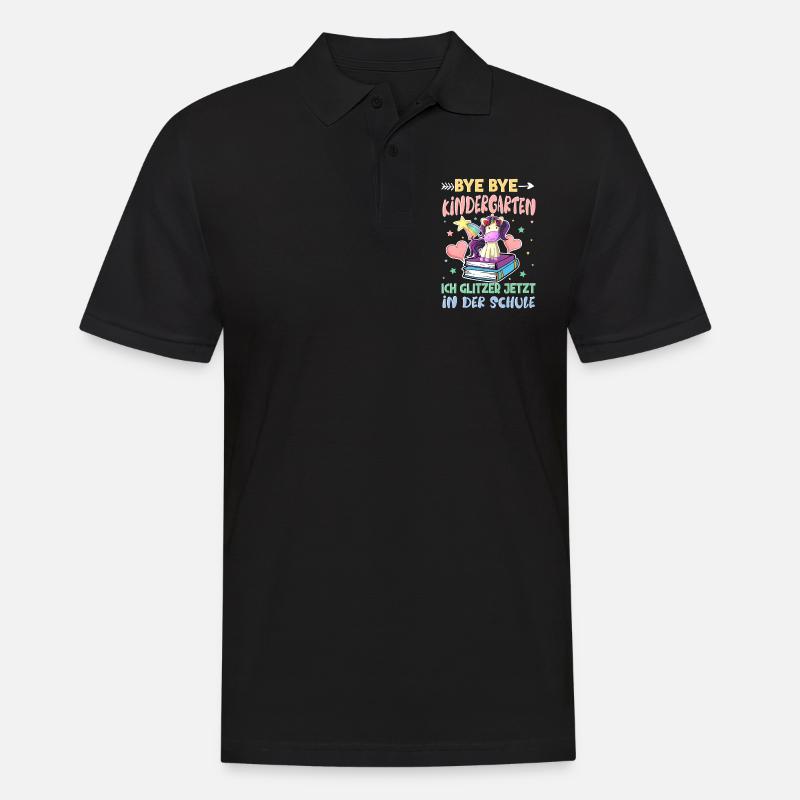 Bye Bye Kindergarten Einschulung - Männer Poloshirt - Schwarz