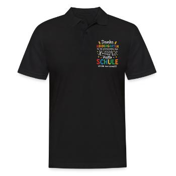 Merci à la maternelle Bonjour à l'école Inscription - Polo Homme - noir - Devant - Kai (181cm)