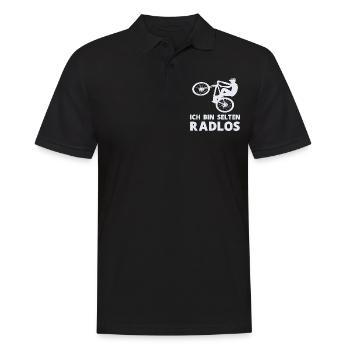 MTB Fahrer Mountainbike Ich Bin Selten Radlos - Männer Poloshirt - Schwarz - Vorne - Kai (181cm)