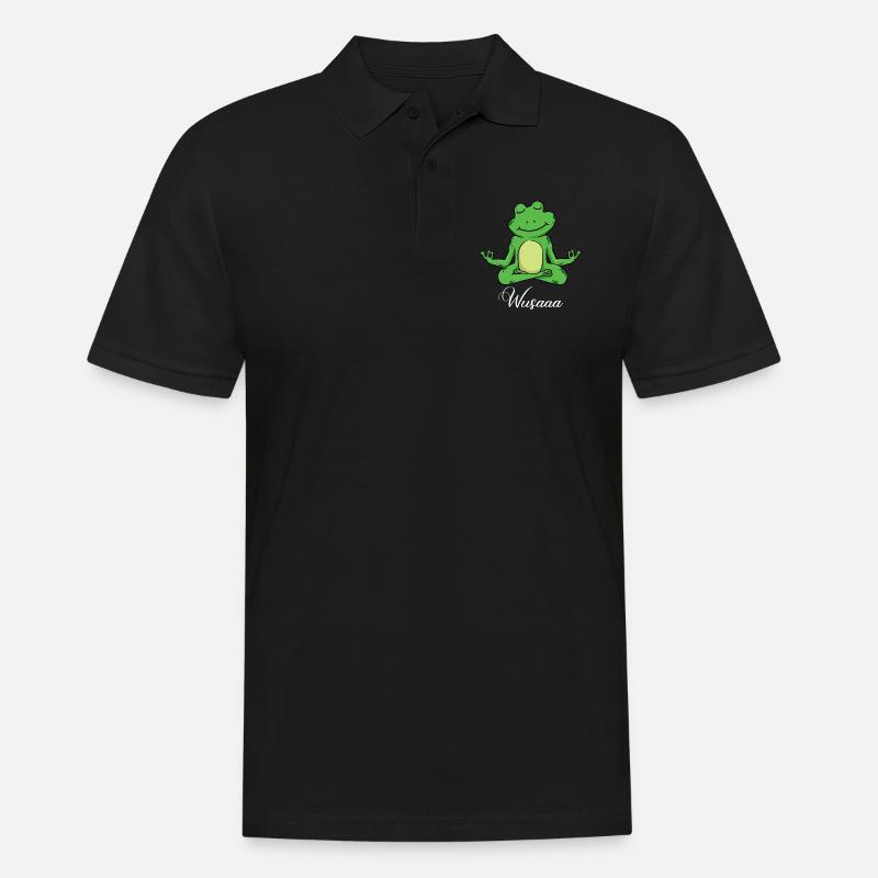 Auszeit Durchatmen Wusaaa Frosch - Männer Poloshirt - Schwarz