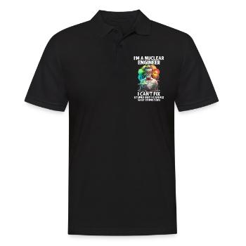Nuklearingenieur für Kernkraftwerk und Kernenergie - Männer Poloshirt - Schwarz - Vorne - Kai (181cm)