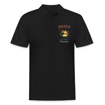 Geschenk Taucher tauchen diving - Männer Poloshirt - Schwarz - Vorne - Kai (181cm)