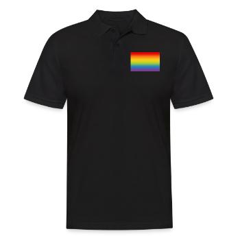 Regenbogen Flagge Fahne LGBT CSD Gay Pride - Männer Poloshirt - Schwarz - Vorne - Kai (181cm)