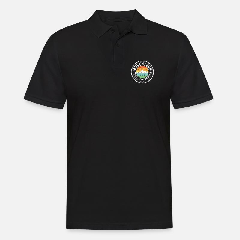 Abenteuer - Männer Poloshirt - Schwarz