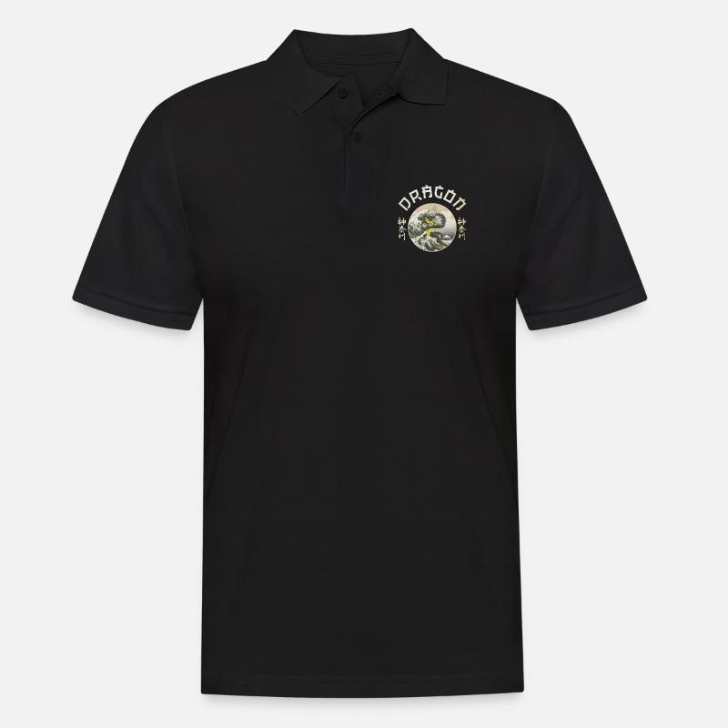 Der Drache - Männer Poloshirt - Schwarz