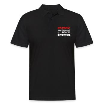 about fitness gym talk gift idea saying - Men's Polo Shirt - black - Front - Kai (181cm)