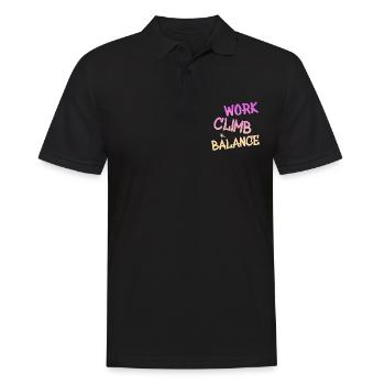 work climb balance, klettern, climbing, kletterer - Männer Poloshirt - Schwarz - Vorne - Kai (181cm)