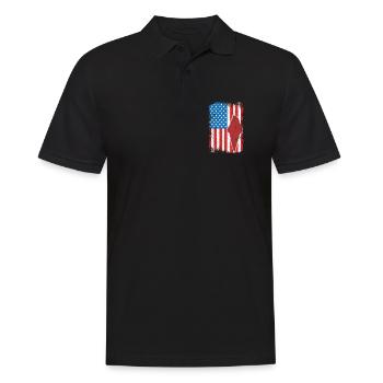 Eiscreme 4. Juli USA - Männer Poloshirt - Schwarz - Vorne - Kai (181cm)