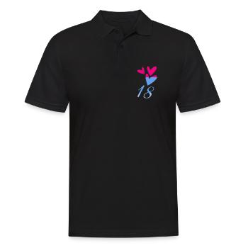 18. 18 YEARS OLD. 18th ANNIVERSARY. BIRTHDAY 18 YEARS. - Men's Polo Shirt - black - Front - Kai (181cm)