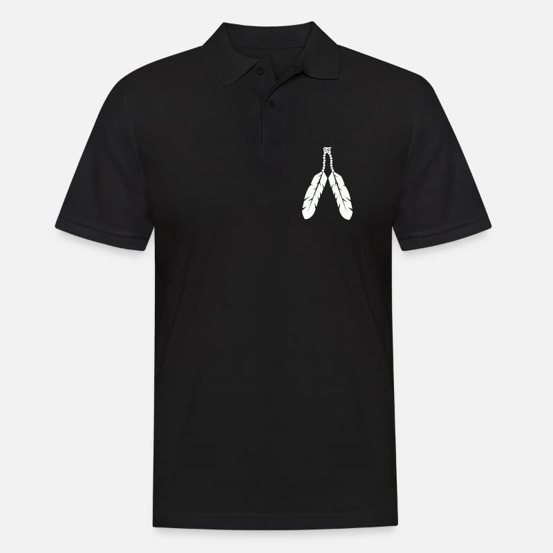 Conception de pendentif en plume autochtone - Polo Homme - noir
