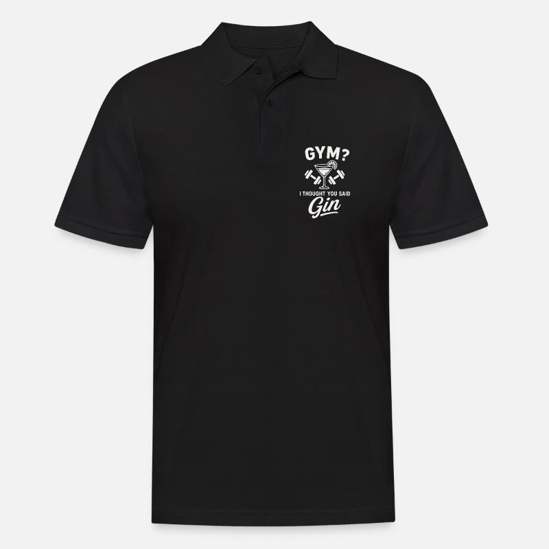 Gym oder Gin ? - Männer Poloshirt - Schwarz