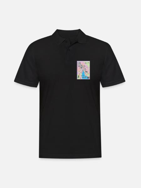 Stadt Zürich - Männer Poloshirt - Schwarz