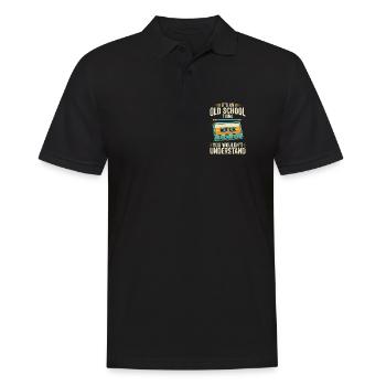 Old School Cassette Design – Mixtape rétro - Polo Homme - noir - Devant - Kai (181cm)
