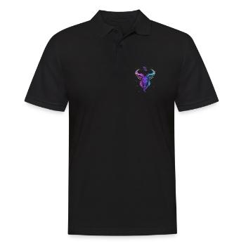 Chèvre colorée avec motif d’étoiles - Polo Homme - noir - Devant - Kai (181cm)