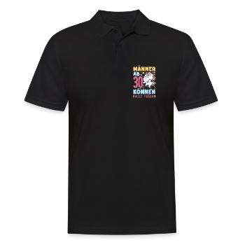 Männer Ab 30 Einhorn Humor - Männer Poloshirt - Schwarz - Vorne - Kai (181cm)