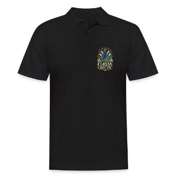 Art déco paon chaotique et élégant - Polo Homme - noir - Devant - Kai (181cm)