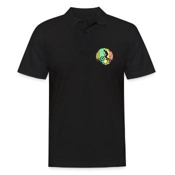 Trail Bike Art - Männer Poloshirt - Schwarz - Vorne - Kai (181cm)