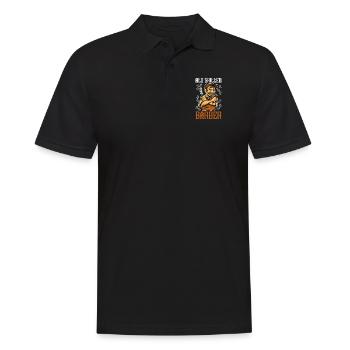 Salon de coiffure Coiffeur Vieux Barbier Qualifié - Polo Homme - noir - Devant - Kai (181cm)