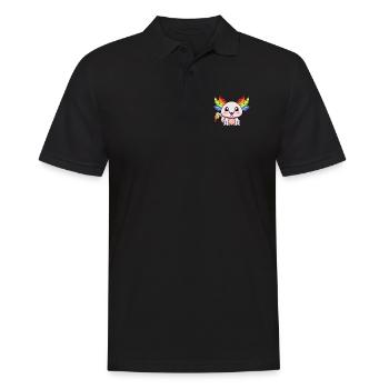 Axolotl LGBTQ Gay Pride Regenbogenflagge LGBT - Männer Poloshirt - Schwarz - Vorne - Kai (181cm)