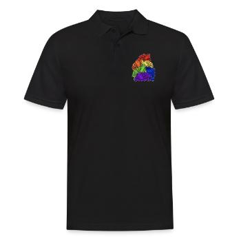 Turtle Stack LGBTQ Gay Pride Regenbogenflagge LGBT - Männer Poloshirt - Schwarz - Vorne - Kai (181cm)