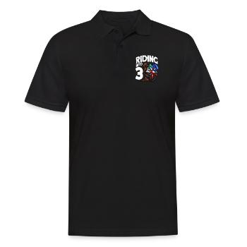 Monter dans 3 anniversaire Rider Motocross Birthday - Polo Homme - noir - Devant - Kai (181cm)