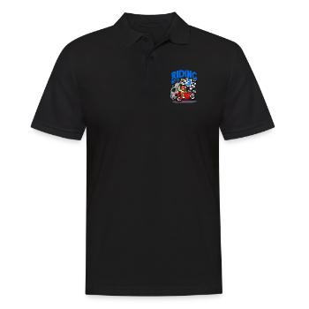 Motorcyclist Riding Into 3 Boy Motorcycle Birthday - Men's Polo Shirt - black - Front - Kai (181cm)