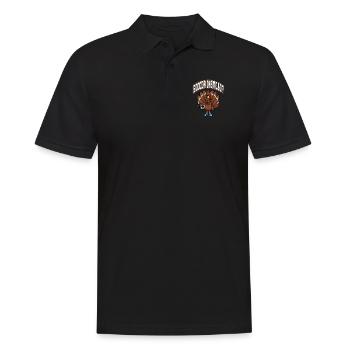 Thanksgiving Fußball Türkei Fußball stattdessen? - Männer Poloshirt - Schwarz - Vorne - Kai (181cm)