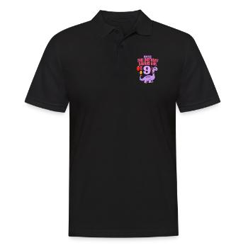 This Birthday Saurus Girl Is 9 Dinosaur - Men's Polo Shirt - black - Front - Kai (181cm)