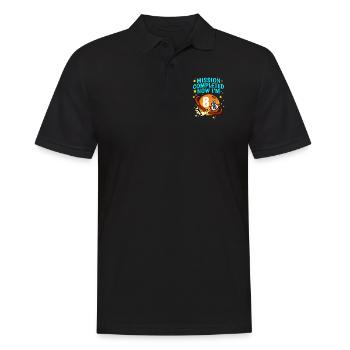 Space 8th Birthday Astronaut Planets Rocket Ship - Men's Polo Shirt - black - Front - Kai (181cm)