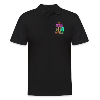 Llama Girl 8th Birthday Party Alpaca - Men's Polo Shirt - black - Front - Kai (181cm)