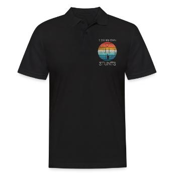 I Do My Own Stunts T-Shirt Beinbruch - Männer Poloshirt - Schwarz - Vorne - Kai (181cm)