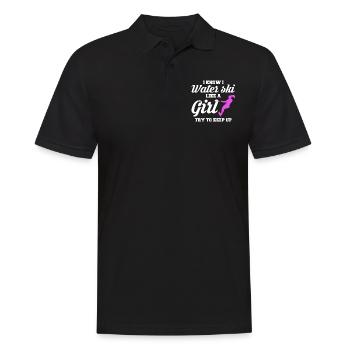 I Know I Waterski Like A Girl Gift - Men's Polo Shirt - black - Front - Kai (181cm)