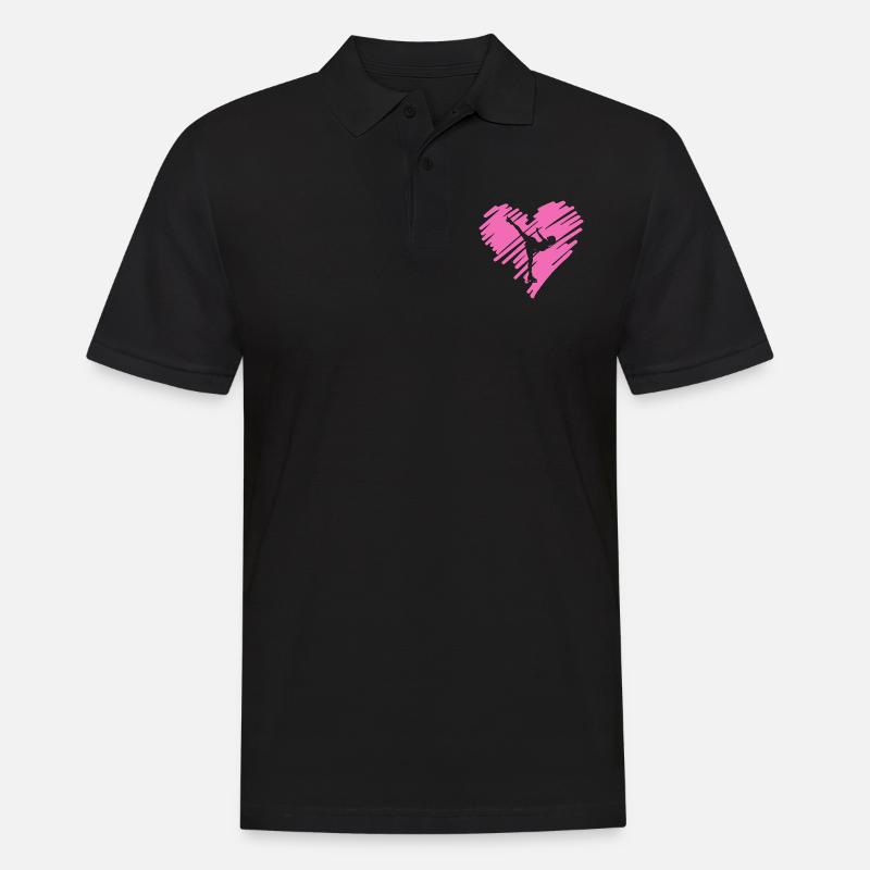 Herz Eiskunstlauf Geschenk - Männer Poloshirt - Schwarz