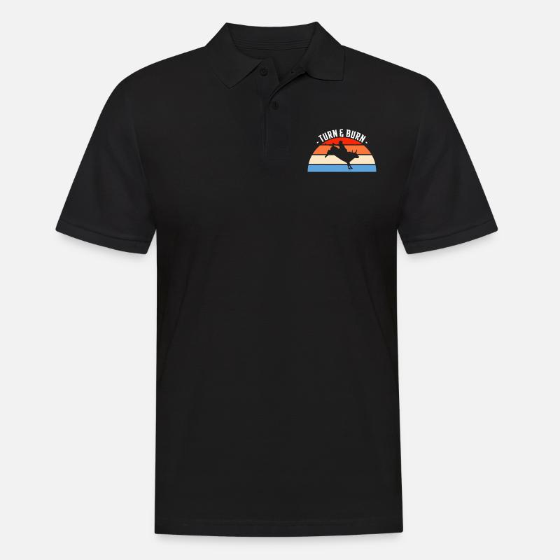 Turn & Burn Rodeo Geschenk - Männer Poloshirt - Schwarz