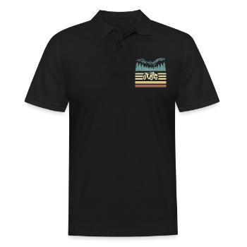 Vintage Retro Quad Driver Shirt Cadeau - Polo Homme - noir - Devant - Kai (181cm)