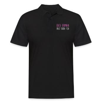 Half Human Half Boba Tea Shirt Gift - Men's Polo Shirt - black - Front - Kai (181cm)