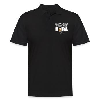 In Case Of Accident My Blood Type Is Boba Shirt - Men's Polo Shirt - black - Front - Kai (181cm)