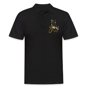 Beyoutiful Be You Tiful Achtsamkeit Yoga Beautiful - Männer Poloshirt - Schwarz - Vorne - Kai (181cm)