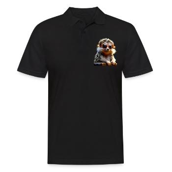 Igel Sonnenbrille Stacheltier Liebe Süßer Igel - Männer Poloshirt - Schwarz - Vorne - Kai (181cm)