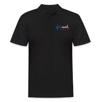 Prague Skyline Heartbeat Czech Republic Heart Love Praha - Men's Polo Shirt - black - Front - Kai (181cm)
