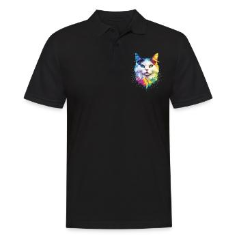 Chat Angora Blanc Chat Angora Chats Angora Mignons - Polo Homme - noir - Devant - Kai (181cm)