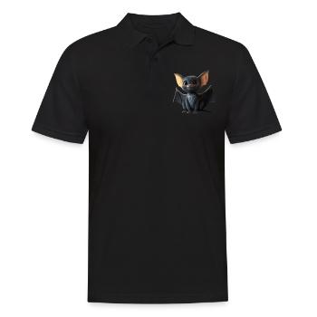 Fledermaus Flughund Vampir Bat Süße Fledemäuse - Männer Poloshirt - Schwarz - Vorne - Kai (181cm)