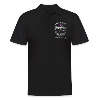 Sänger Melodie Gesang - Männer Poloshirt - Schwarz - Vorne - Kai (181cm)