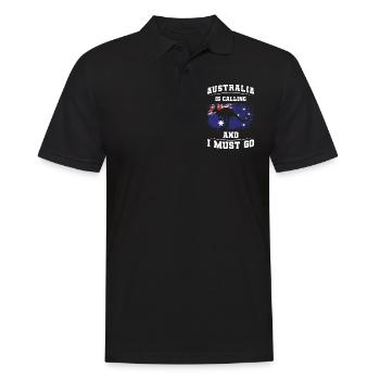 Outback Känguru Metropole - Männer Poloshirt - Schwarz - Vorne - Kai (181cm)