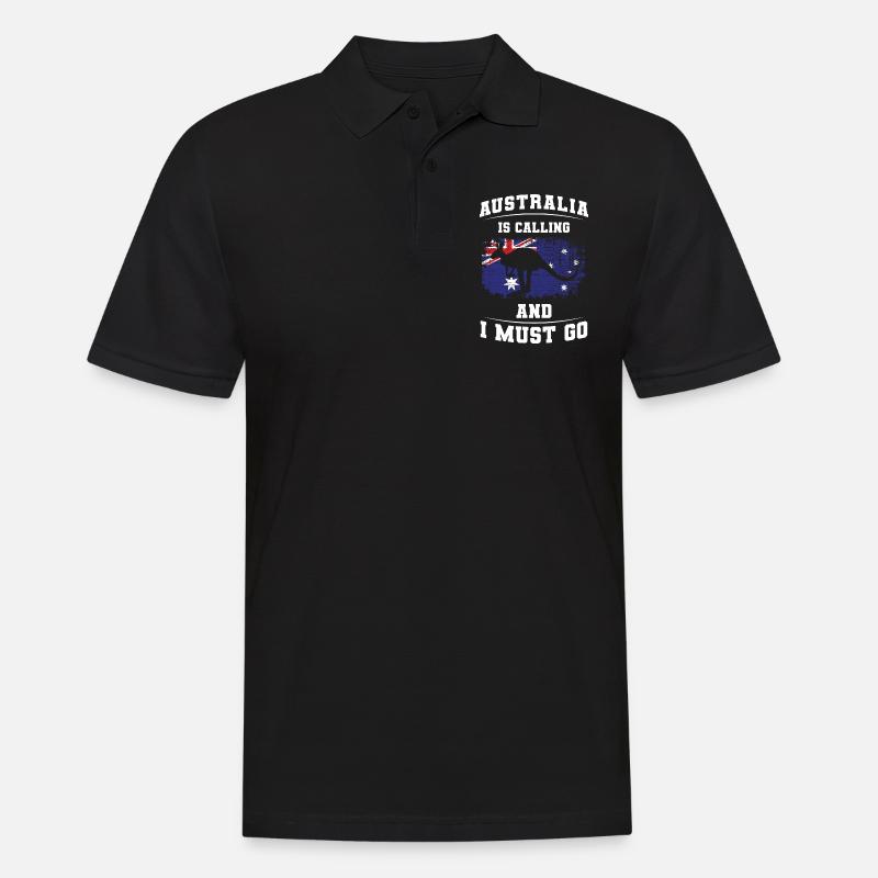 Outback Känguru Metropole - Männer Poloshirt - Schwarz