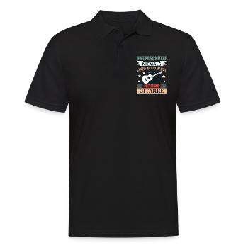 Gitarre Rentner Geschenk Lustig Herren Spruch - Männer Poloshirt - Schwarz - Vorne - Kai (181cm)