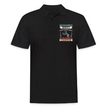 Chopper Rentner Geschenk Lustig Herren Spruch - Männer Poloshirt - Schwarz - Vorne - Kai (181cm)