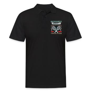 Tennis Rentner Geschenk Lustig Herren Spruch - Männer Poloshirt - Schwarz - Vorne - Kai (181cm)