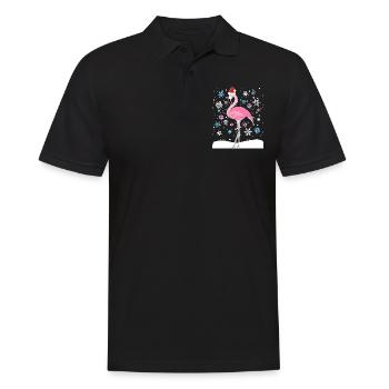 Flamingo cadeau de Noël femmes hommes enfants - Polo Homme - noir - Devant - Kai (181cm)