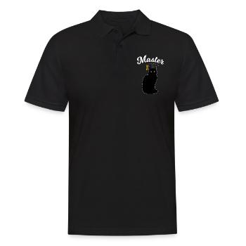Master Studium Katze Lustiges Abschluss Geschenk - Männer Poloshirt - Schwarz - Vorne - Kai (181cm)